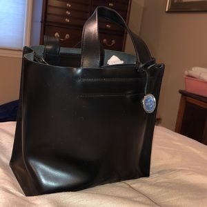 Black Leather Furla Handbag